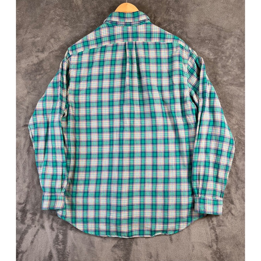 Polo Ralph Lauren Shirt Womens XL Green Flannel Lined Double Faced Cotton - Picture 2 of 9